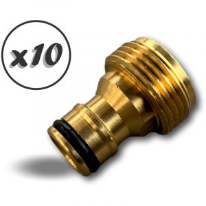 Kibros - Adaptateur simple Version m&acirc;le T&eacute;tine en laiton avec un joint torique - Quantit&eacute; x10 - 3/4' (19 mm) laiton - M&acirc;le