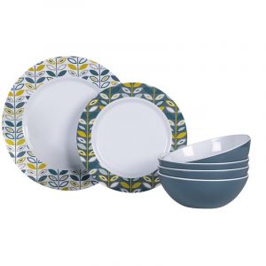 Ensemble vaisselle 12 pi&egrave;ces KAMPA Coloris - Bleu