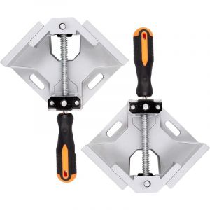 Pince à Angle Droit à 90 Degrés, 2pcs Serre-Joint à Angle Droit en Alliage d'Aluminium Machoire Étau d'Angle Reglable 70 mm Pince d'Angle pour Outils