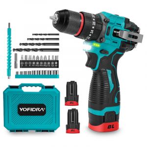 Onevan - Perceuse Visseuse Sans Fil 16V, Perceuse Visseuse Devisseuse Sans Fil, 25 Accessoires, 20+3 Réglages de Couple