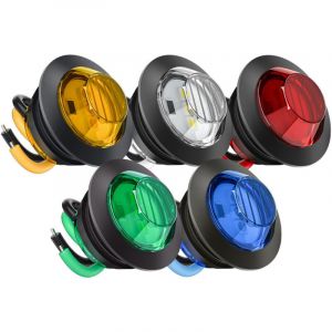 Feu Lat&eacute;ral LED Camion 3/4 Pouce 3 LED 1.5W 300LM DC12V IP65 Multicolore Blanc Jaune Rouge Bleu Vert, Feu Signalisation pour Camion, Bus, Bateau,