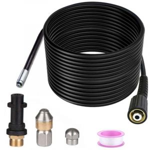 D&eacute;boucheur Canalisation 15m ,Pour Karcher Nettoyeur Haute Pression D&eacute;boucheur Canalisation Professionnel Compatible K2-K7/HD/HDS 400Bar 60C&deg;,