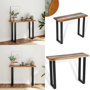 Vidaxl - Table console Teck 100 x 35 x 75 cm - Table Basse Industrielle - Table D'appoint Teck - Meuble Salle Séjour - Décoration Intérieure Moderne
