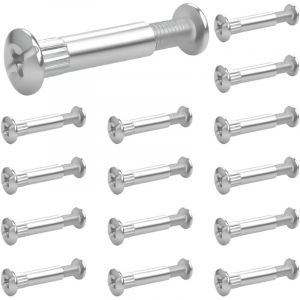 30 Pi&egrave;ces Vis Assemblage Meuble M6 Acier Nickel&eacute; (15 x Vis d'Assemblage, 15 x Vis pour Meuble) &Eacute;paisseur du Bois 32-42mm Vis de Raccordement