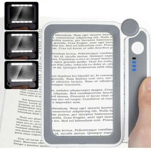 Loupe grossissante x5, loupe avec 10 LED, loupe lumineuse, grande loupe de poche, loupe pliable, id&eacute;ale pour les livres scientifiques, les agendas,