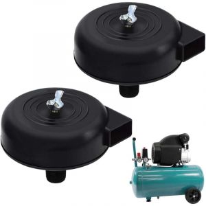 Compresseur d'air Filtre Silencieux Accessoires, Compresseur &agrave; Air Att&eacute;nuateur de Bruit 1/2" 20mm Filetage M&acirc;le, pour Compresseur d'air, 2 Pi&egrave;ces