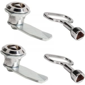 2 Ensembles Verrou de Boite Aux Lettres 20mm Serrure Meuble Serrure à Douille avec Clé Triangle Serrure Casier Boîte au Lettre Sécurité cle