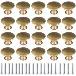 Bouton de Porte Laiton 20 Pi&egrave;ces Vintage Laiton Poign&eacute;es Boutons de Meuble Boutons Porte de Tiroir Poign&eacute;e de Meuble Bouton de Meuble Vintage pour
