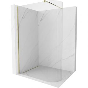 Mexen - Paroi de douche arrondie Kioto Walk-in 90 x 200 cm, transparent 8 mm, or - 800-090-101-50-06