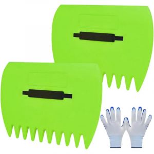 Ramasse-feuilles, r&acirc;teau &agrave; main r&eacute;utilisable avec gants, pinces multifonctions, collecteur de feuilles &agrave; griffes