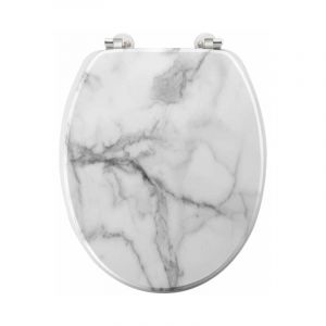 Abattant wc Imprimé 'Effet Marbre' 46cm Blanc