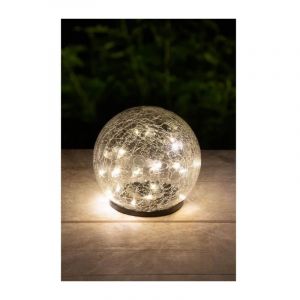 Galix - Sphere solaire Effet verre brisé - ø 15cm - 25 led blanches