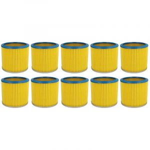 Vhbw - 10x filtre à cartouche compatible avec Aqua Vac boxter 15 p, 30 s, 20 s, 15 s aspirateur - Filtre plissé - jaune