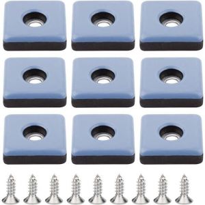 Patins de meubles en t&eacute;flon 24 pi&egrave;ces,Pieds de chaise de 25 mm avec vis, patins de chaise carr&eacute;s &agrave; visser,Convient pour les chaises de bureau, les