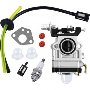 Carburateur pour débroussailleuse 52cc 49cc 43cc Carbu Kit avec joint, tuyau, bougie d'allumage et filtre à essence.carburateur debroussailleuse, de