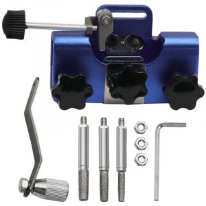 Kit d'aff&ucirc;tage de cha&icirc;ne de tron&ccedil;onneuse,gabarit d'aff&ucirc;tage de tron&ccedil;onneuse l&eacute;ger et Portable, aff&ucirc;teur de Lame &agrave; manivelle en Alliage d'aluminium,