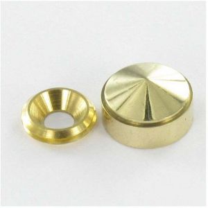 Vis Express - Rosace conique ou cache vis (1 rosace et 1 cuvette de vis) Laiton Diam&egrave;tre 12 Pour Vis M4-30 pi&egrave;ces