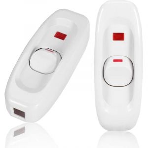 Interrupteur &agrave; tirette, bascule lumineuse, interrupteur d'&eacute;clairage, interrupteur en ligne, 2 pi&egrave;ces 250V 10A interrupteur &agrave; tirette pour lampe de