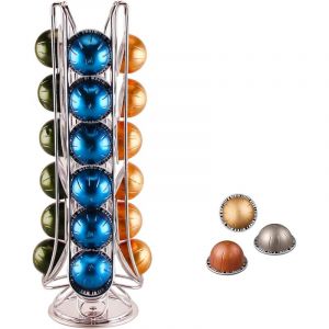Porte-capsules &agrave; caf&eacute; compatible avec Vertuo, non vendu ni fabriqu&eacute; par Vertuo, capacit&eacute; maximale de 24 capsules, porte-capsules rotatif