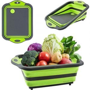 planche à découper pliante accessoires de camping conteneur pliant en silicone multifonctionnel panier de vidange de table de cuisine portable adapté