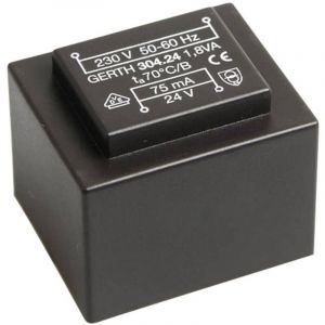 PT300602 Transformateur pour circuits imprimés 1 x 230 v 2 x 3 v/ac 1.80 va 300 mA - Gerth