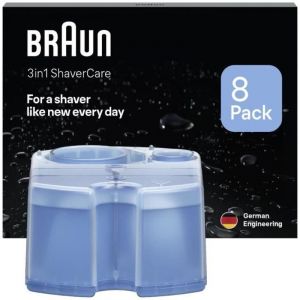 Cartouche de nettoyage - BRAUN - CCR8-LOTION 3in1 ShaverCare - Pour station SmartCare - Pack de 8