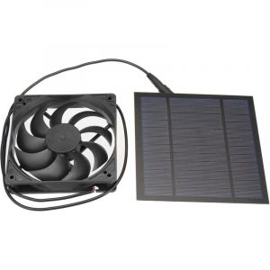 Kit de Ventilateur de Panneau Solaire d'échangeur portatif 10W 12V,Parfait pour poulailler, Serre, Remise, Pet House, fenêtre d'échappement
