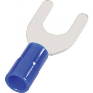Cimco - 180174 Cosse &agrave; fourche 16 mm&sup2; &oslash; du trou=6.4 mm partiellement isol&eacute; bleu 1 pc(s) D24947