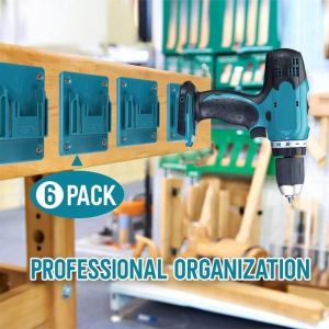 SNQ - Lot de 6 Mural Support Machine, Porte-Outils pour Makita 18 v Outil électrique, Atelier Outils de Stockage (bleu)