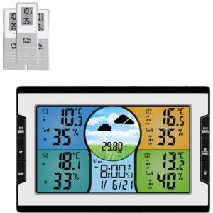 One Drag Trois Trois canaux avec fonction d'alarme Température et humidité intérieures et extérieures Station météo Réveil électronique Horloge à