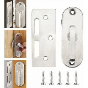 Verrou Porte en Acier Inox Loquet Porte Antirouille Verrou Porte Coulissante &agrave; Visser Verrou de S&eacute;curit&eacute; Fermeture Porte Loquet Verrou Porte Garage