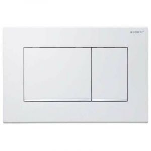 Plaque de commande Geberit Sigma20 (anciennement Sigma30) pour double chasse d'eau, carr&eacute;e, blanc mat 115.883.JT.1