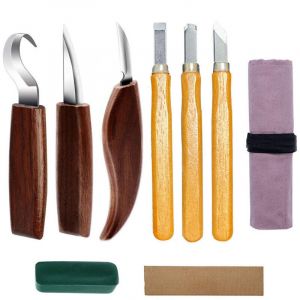 Outils de Sculpture Sur Bois, Kit Sculpture Bois Outils Set de Couteau Sculpture Bois Avec Couteau &agrave; D&eacute;couper Outils de Gravure en Bois