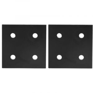 2 pi&egrave;ces Plaque de jonction d'angle, &eacute;querre rectangulaire, profil&eacute; en aluminium, fixation pour bois, 4 trous, 8080
