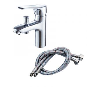 Csparkv - Mitigeur Bain-Douche - Remplissage Rapide, Butée Éco-Stop - Chromé, Robinet à interrupteur à deux vitesses