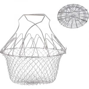 Sollbry - Panier à Frire, Panier a Salade Tamis Cuisine Inoxydable Fry Extensible Chef Panier Cuisine