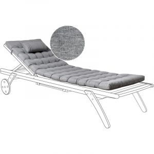 Coussin pour Transat en Polyester avec Appui-T&ecirc;te Bain de Soleil R&eacute;sistant aux UV M&eacute;lange de Gris Cesana Premium
