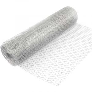 Wiltec - Grillage de volière Acier Galvanisé – Mailles 13 mm Hexagonal Hauteur 0,5 m Longueur 5 m Fil ø 0,6 mm – Lapin Grillage à poule Grillage