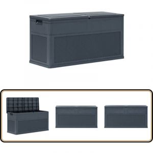 Boîte de rangement de jardin 320 L Anthracite - Boîte De Rangement Jardin - Coffre De Jardin - Rangement Exterieur - Rangement Patio - Coffre Étanche