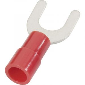 Cimco - 180170 Cosse &agrave; fourche 10 mm&sup2; &oslash; du trou=5.3 mm partiellement isol&eacute; rouge 1 pc(s) D28096
