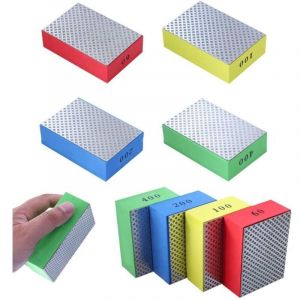 4Pcs &Eacute;ponges de Pon&ccedil;age, Blocs de Pon&ccedil;age, Tampons de Polissage &agrave; la Main en Diamant Cales &agrave; Poncer &agrave; Main pour Carreaux, C&eacute;ramique, Verre, Pierre,