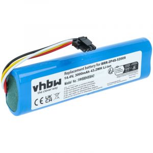 vhbw Batterie compatible avec Xiaomi Roborock S6 MaxV S6V50-00 TANOS-V robot &eacute;lectrom&eacute;nager bleu (3000mAh, 14,4V, Li-ion, sans bo&icirc;tier)