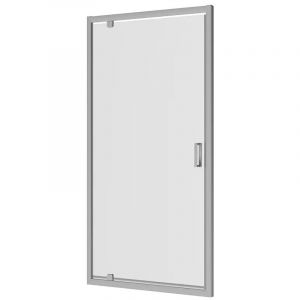 Porte de douche pour niche 70 cm Ouverture à charnière Aluminium Profils chromés Verre opaque 6mm Réglable 67-71 cm h190 - Réversible Mod. Apulia