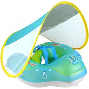 Bou&eacute;e B&eacute;b&eacute;, Flotteur De Natation Gonflable pour B&eacute;b&eacute;, B&eacute;b&eacute; Si&egrave;ge De Piscine avec Auvent, Anneau De Natation Gonflable pour Enfants, Bouee Bebe