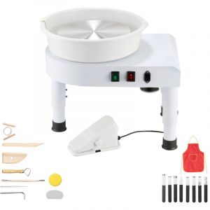 Mophorn Tour de potier avec plateau tournant de 28 cm, vitesse r&eacute;glable de 60 &agrave; 300 tr/min, &eacute;quip&eacute; d'un pied ajustable et d'un bassin amovible, id&eacute;al
