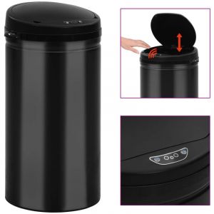 Maisonchic - Poubelle à capteur automatique, Poubelle portable contemporain 50 l Acier au carbone Noir ASAF56159 design in