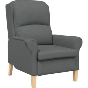 Vidaxl - Fauteuil moderne Gris foncé Tissu, Bois Moyen Durable Fauteuil