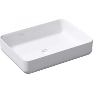 Mai&mai - Vasque &agrave; Poser Blanc Rectangulaire Lavabo Salle de Bain &Eacute;vier Lave Mains sans trop-Plein Col812
