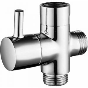 ZVD - 1 Pi&egrave;ce Vanne de Douche en Laiton avec Adaptateur en t, G1/2' Bras de Douche 3 Voies Valve Inverseur, Vanne de Douche &agrave; 3 voies Universelle,