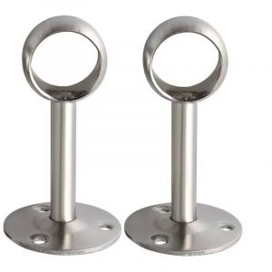 Support Tringle Rideau Plafond en Acier Inoxydable, Support Tringle Penderie pour Tube de rond &Oslash; 25 mm, Bross&eacute; 2 Pcs